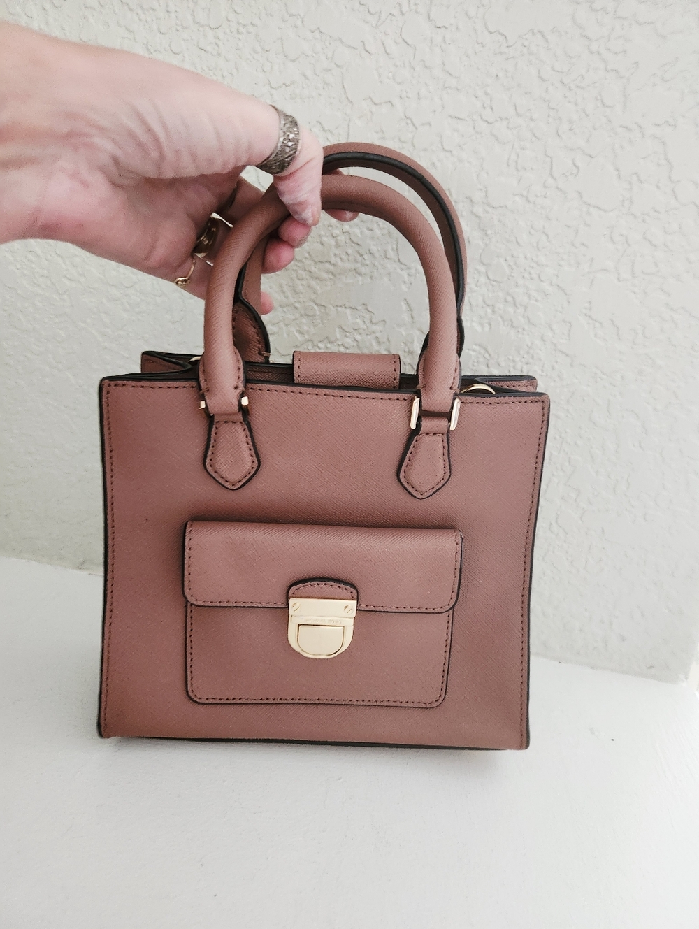 Euc Michael Kors Dusty Rose Crossbody Bag Purse Satchel - Picture 3 of 12